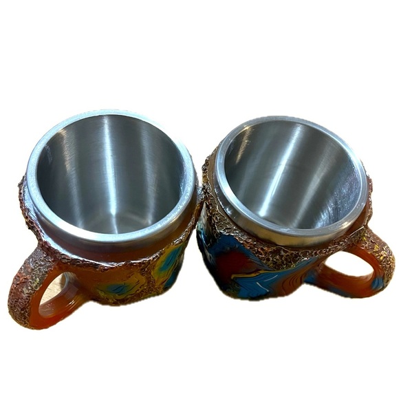 Colorful Agate-Inspired Mugs With Stainless Steel Inserts (2) - Picture 2 of 6